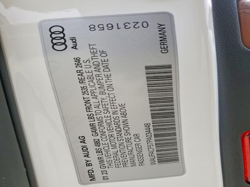 Продаж на аукціоні авто 2023 Audi A5, vin: WAUFACF57PA034448, номер лоту: 53424846