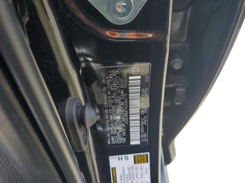 2022 Toyota Corolla მანქანა იყიდება აუქციონზე, vin: JTDEAMDE1NJ060175, აუქციონის ნომერი: 54901036