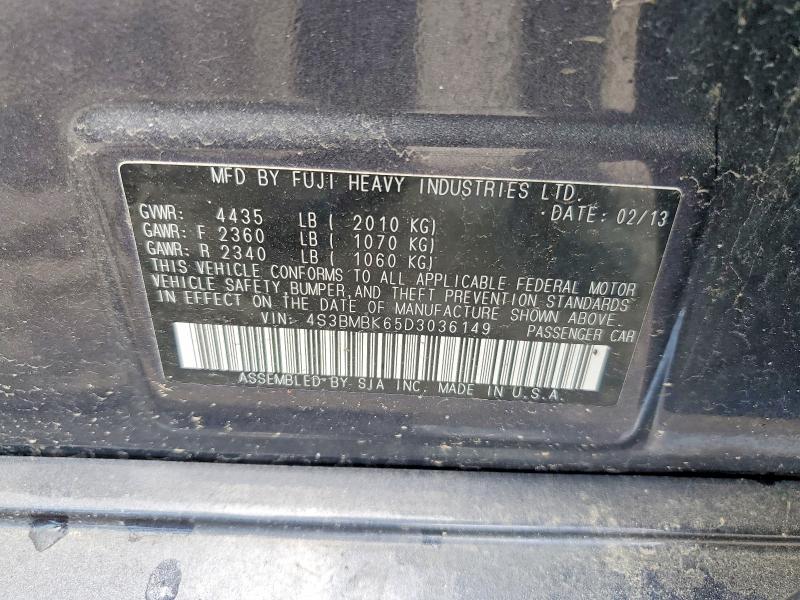 52879636 :رقم المزاد ، 4S3BMBK65D3036149 vin ، 2013 Subaru Legacy مزاد بيع