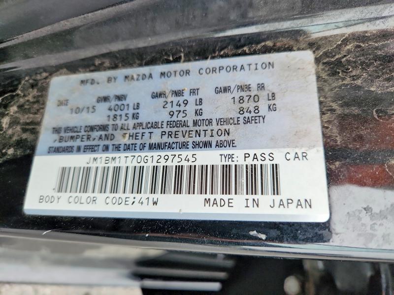 Продажа на аукционе авто 2016 Mazda 3, vin: JM1BM1T70G1297545, номер лота: 54525376