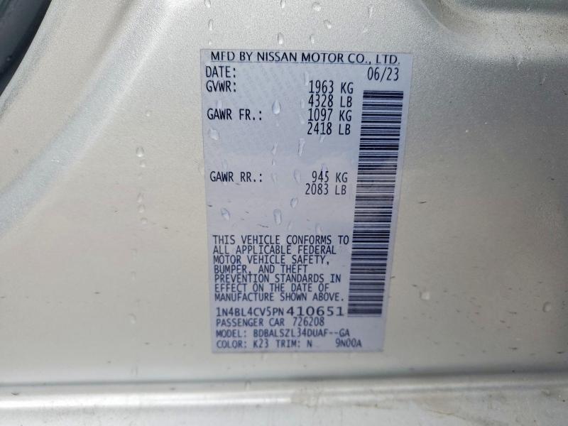 Продаж на аукціоні авто 2023 Nissan Altima, vin: 1N4BL4CV5PN410651, номер лоту: 53787486
