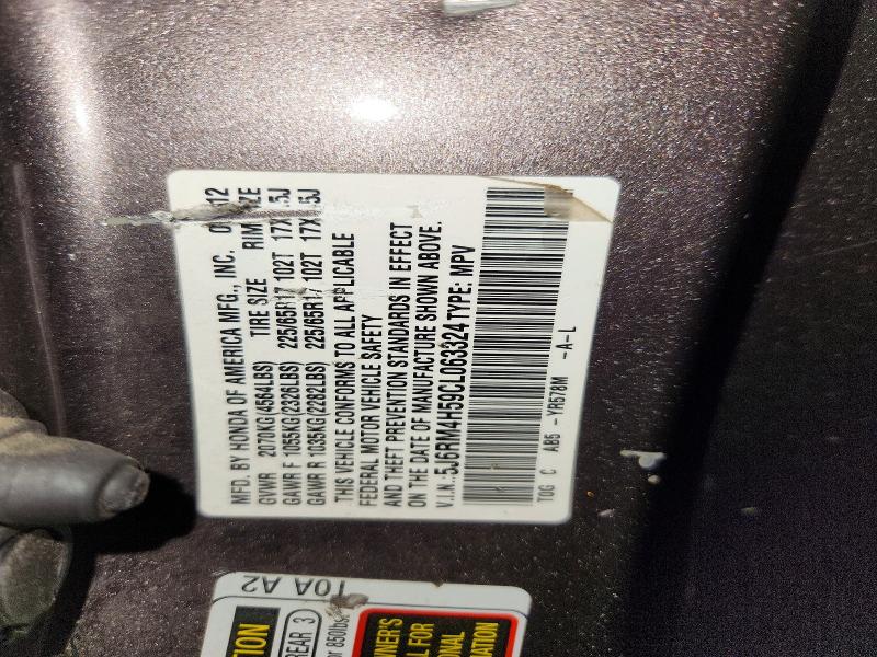 2012 Honda Cr-v მანქანა იყიდება აუქციონზე, vin: 5J6RM4H59CL063324, აუქციონის ნომერი: 54426676