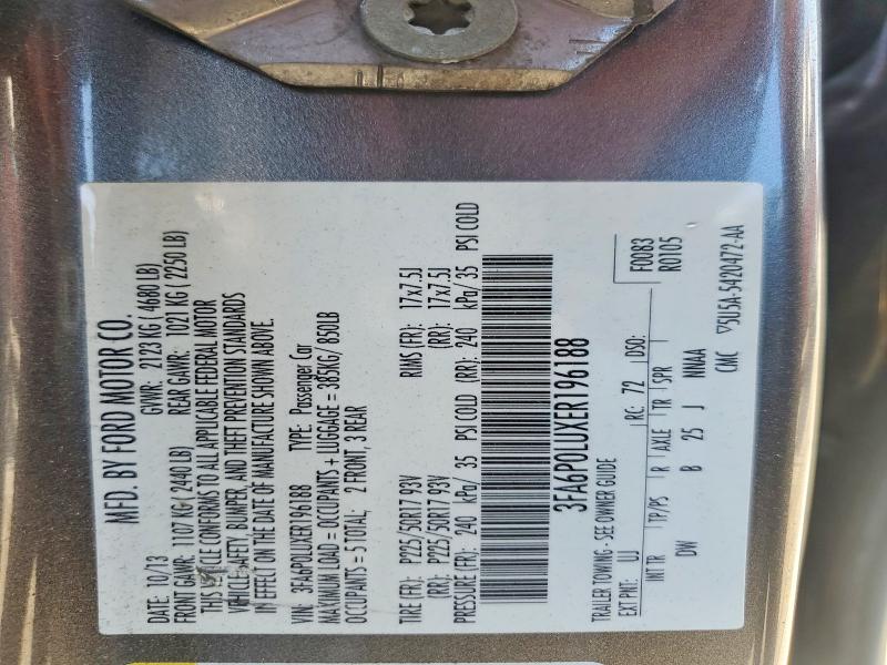 Продажа на аукционе авто 2014 Ford Fusion, vin: 3FA6P0LUXER196188, номер лота: 41629366