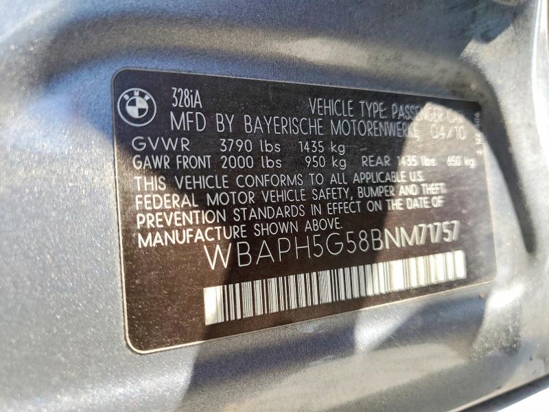 Продажа на аукционе авто 2011 Bmw 328, vin: WBAPH5G58BNM71757, номер лота: 53433436