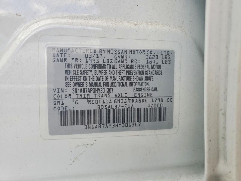 Aukcja sprzedaży 2017 Nissan Sentra, vin: 3N1AB7AP3HY301367, numer aukcji: 55350186