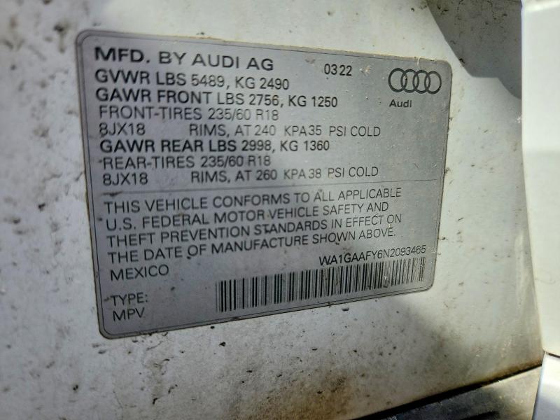 52760666 :رقم المزاد ، WA1GAAFY6N2093465 vin ، 2022 Audi Q5 مزاد بيع