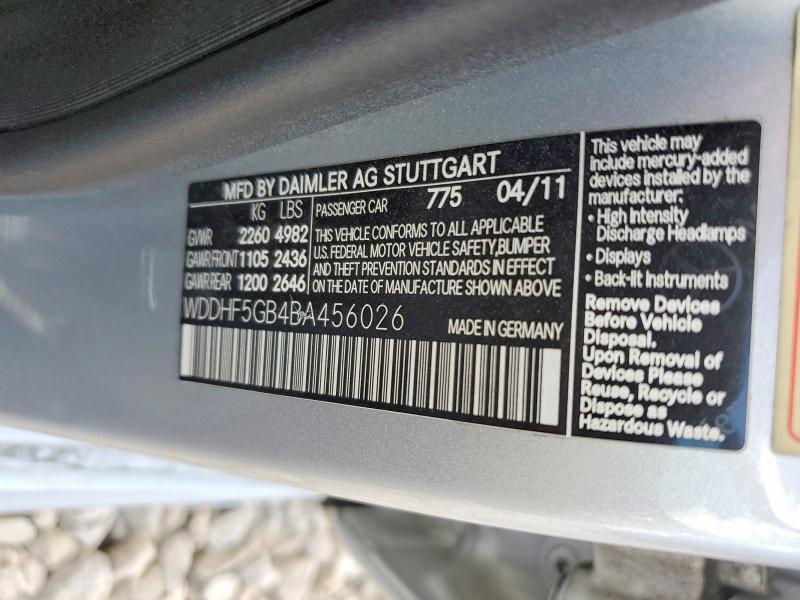 2011 Mercedes-benz E მანქანა იყიდება აუქციონზე, vin: WDDHF5GB4BA456026, აუქციონის ნომერი: 52967636