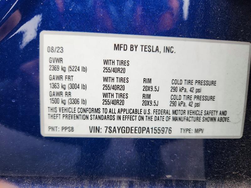 Aukcja sprzedaży 2023 Tesla Model Y, vin: 7SAYGDEE0PA155976, numer aukcji: 52441526