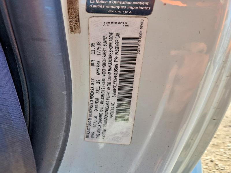 Продажа на аукционе авто 2006 Volkswagen New Beetle, vin: 3VWRF31YX6M310509, номер лота: 52037196