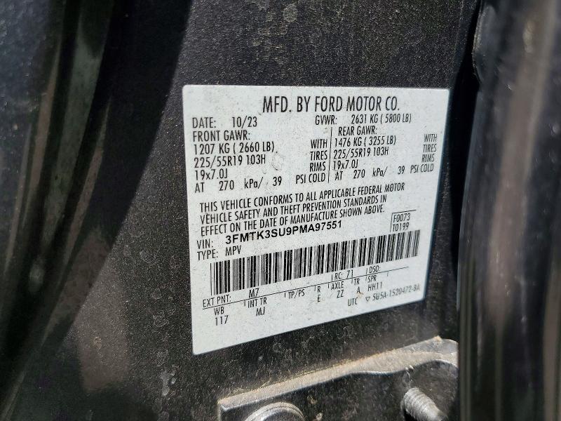2023 Ford Mustang Mach-e მანქანა იყიდება აუქციონზე, vin: 3FMTK3SU9PMA97551, აუქციონის ნომერი: 52574266