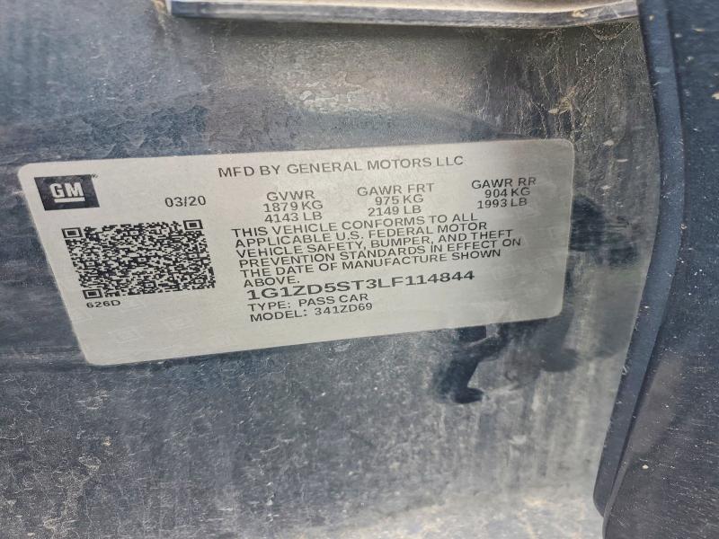 2020 Chevrolet Malibu მანქანა იყიდება აუქციონზე, vin: 1G1ZD5ST3LF114844, აუქციონის ნომერი: 54609946