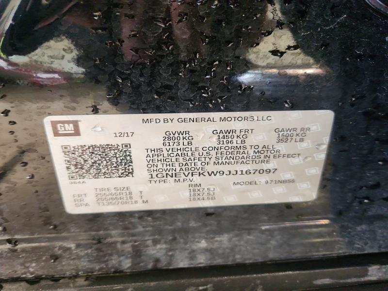 Продажа на аукционе авто 2018 Chevrolet Traverse, vin: 1GNEVFKW9JJ167097, номер лота: 53734346