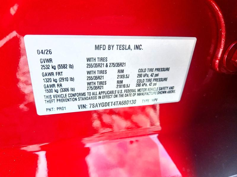Auction sale of the 2026 Tesla Model Y, vin: 7SAYGDET4TA680130, lot number: 54828226