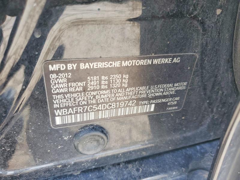 Продажа на аукционе авто 2013 Bmw 535, vin: WBAFR7C54DC819742, номер лота: 53390146
