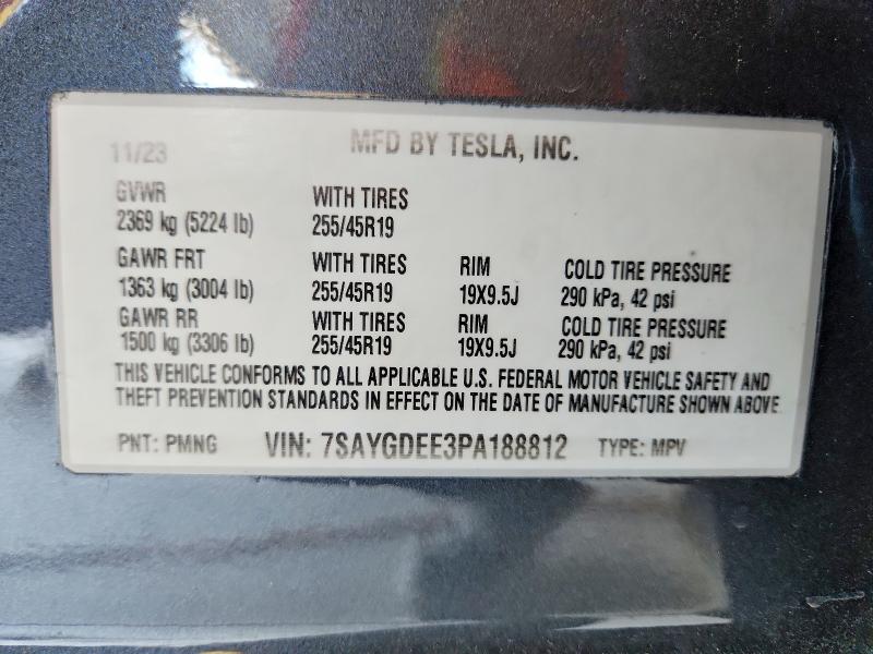 Aukcja sprzedaży 2023 Tesla Model Y, vin: 7SAYGDEE3PA188812, numer aukcji: 52920476