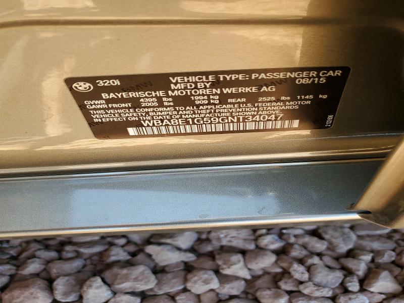 Продажа на аукционе авто 2016 Bmw 320, vin: WBA8E1G59GNT34047, номер лота: 52939776