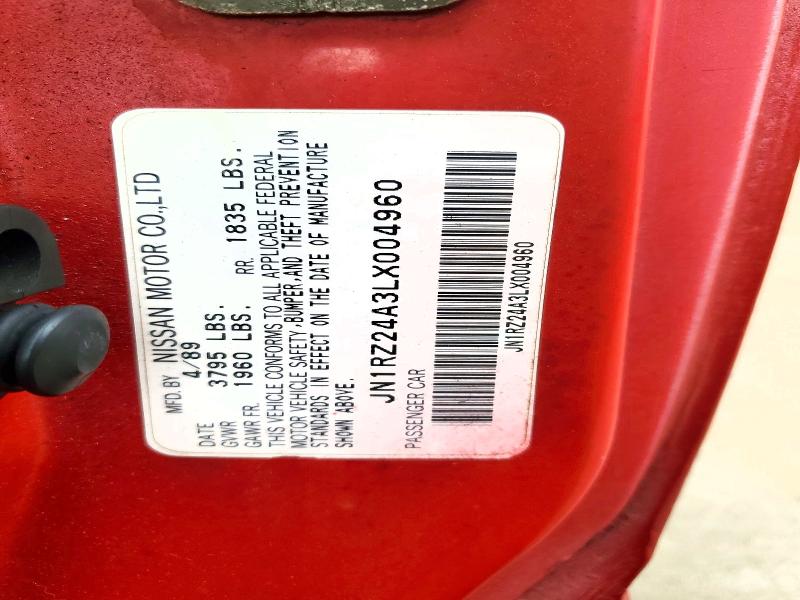 1990 Nissan 300zx მანქანა იყიდება აუქციონზე, vin: JN1RZ24A3LX004960, აუქციონის ნომერი: 52137136