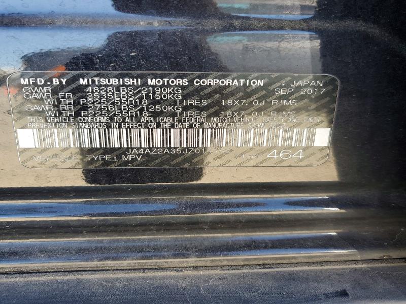Aukcja sprzedaży 2018 Mitsubishi Outlander, vin: JA4AZ2A35JZ014482, numer aukcji: 54542296
