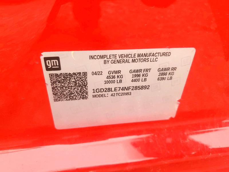 54319056 :رقم المزاد ، 1GD28LE74NF285892 vin ، 2022 Gmc Sierra مزاد بيع