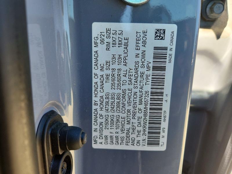Aukcja sprzedaży 2021 Honda Crv, vin: 2HKRW2H88MH657326, numer aukcji: 52739286