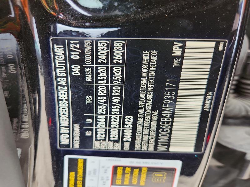 Продажа на аукционе авто 2021 Mercedes-benz Glc, vin: W1N0G6EB4MF935171, номер лота: 52250026