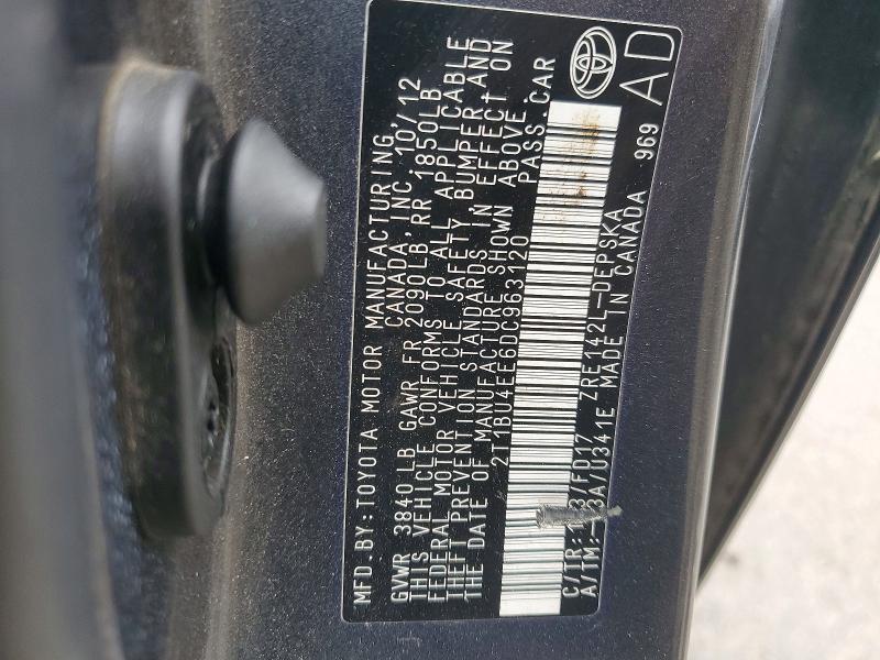 54022186 :رقم المزاد ، 2T1BU4EE6DC963120 vin ، 2013 Toyota Corolla مزاد بيع