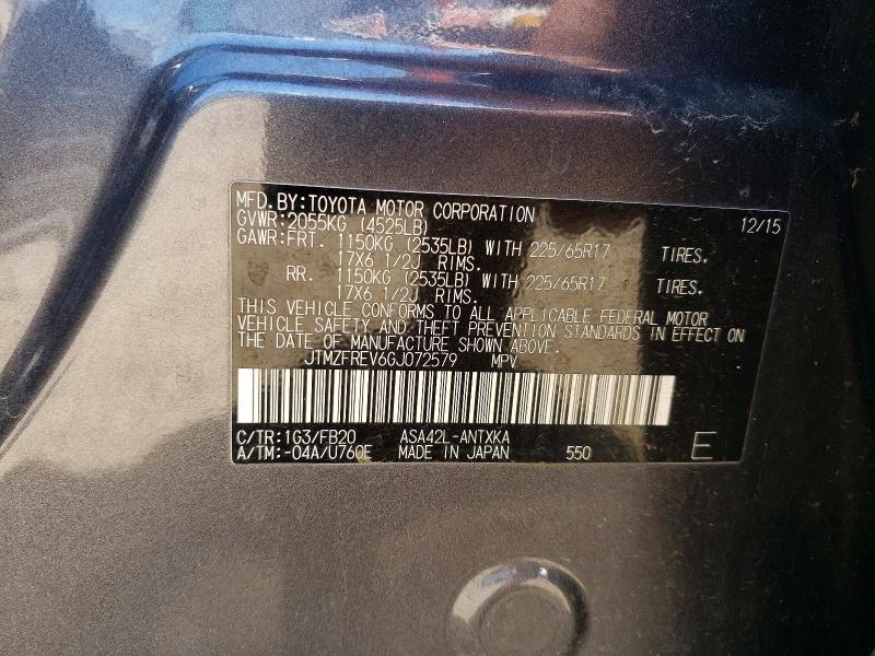 Aukcja sprzedaży 2016 Toyota Rav4, vin: JTMZFREV6GJ072579, numer aukcji: 53473676