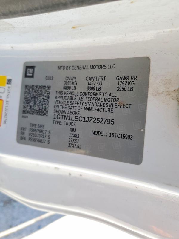 52946366 :رقم المزاد ، 1GTN1LEC1JZ252795 vin ، 2018 Gmc Sierra مزاد بيع