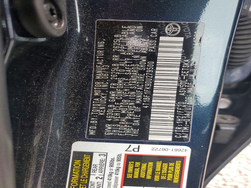 Продажа на аукционе авто 2013 Toyota Camry, vin: 4T1BF1FK9DU279500, номер лота: 53183866