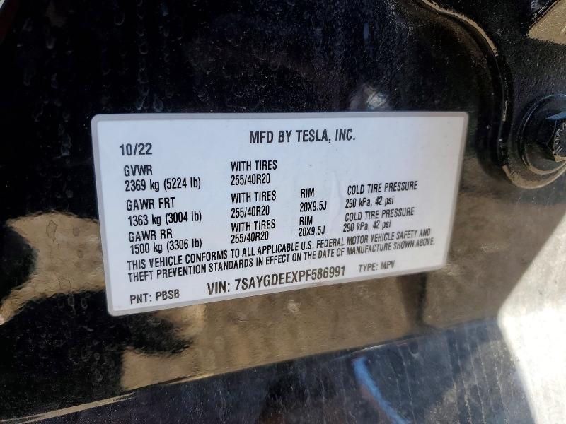 Продаж на аукціоні авто 2023 Tesla Model Y, vin: 7SAYGDEEXPF586991, номер лоту: 52731806