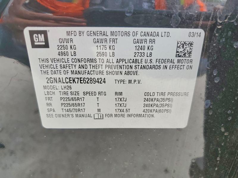Продажа на аукционе авто 2014 Chevrolet Equinox, vin: 2GNALCEK7E6289424, номер лота: 52348966