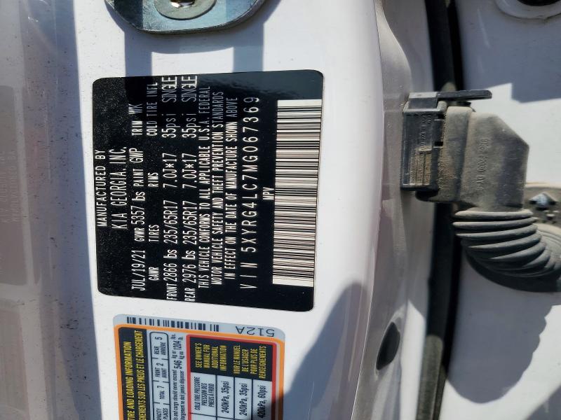 50890036 :رقم المزاد ، 5XYRG4LC7MG067369 vin ، 2021 Kia Sorento مزاد بيع