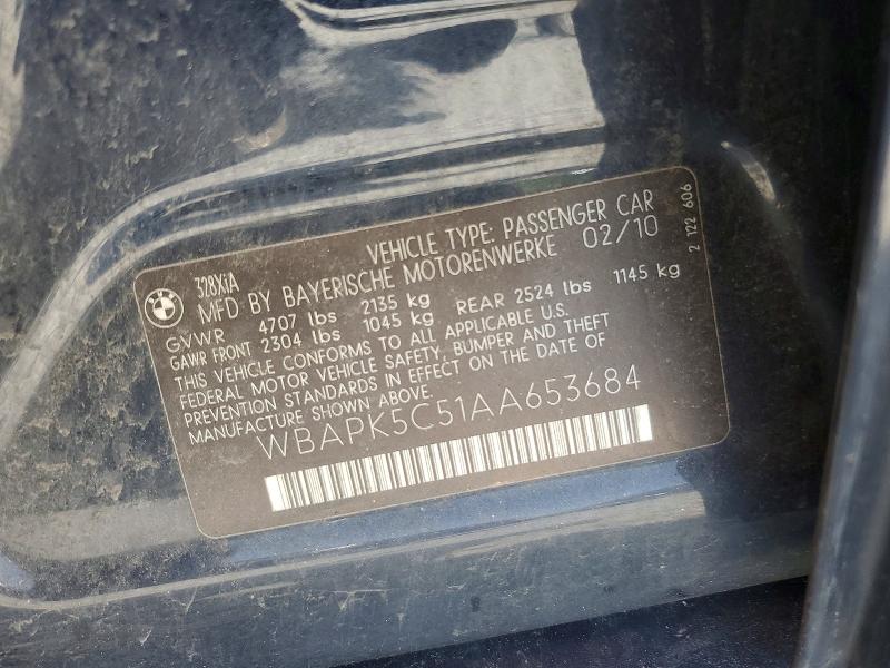 Продажа на аукционе авто 2010 Bmw 328, vin: WBAPK5C51AA653684, номер лота: 53393906