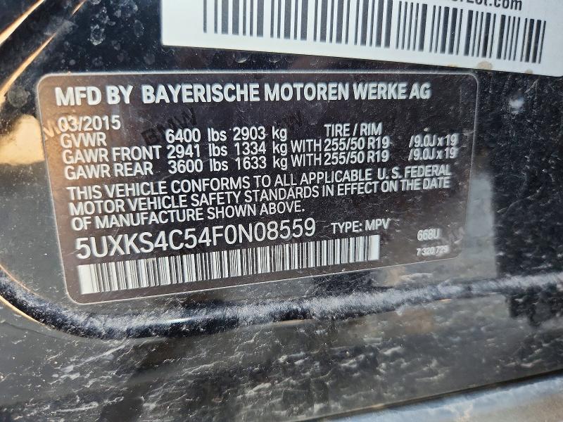 55302836 :رقم المزاد ، 5UXKS4C54F0N08559 vin ، 2015 Bmw X5 مزاد بيع