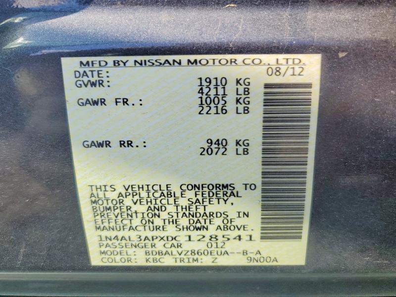 2013 Nissan Altima მანქანა იყიდება აუქციონზე, vin: 1N4AL3APXDC128541, აუქციონის ნომერი: 53846406