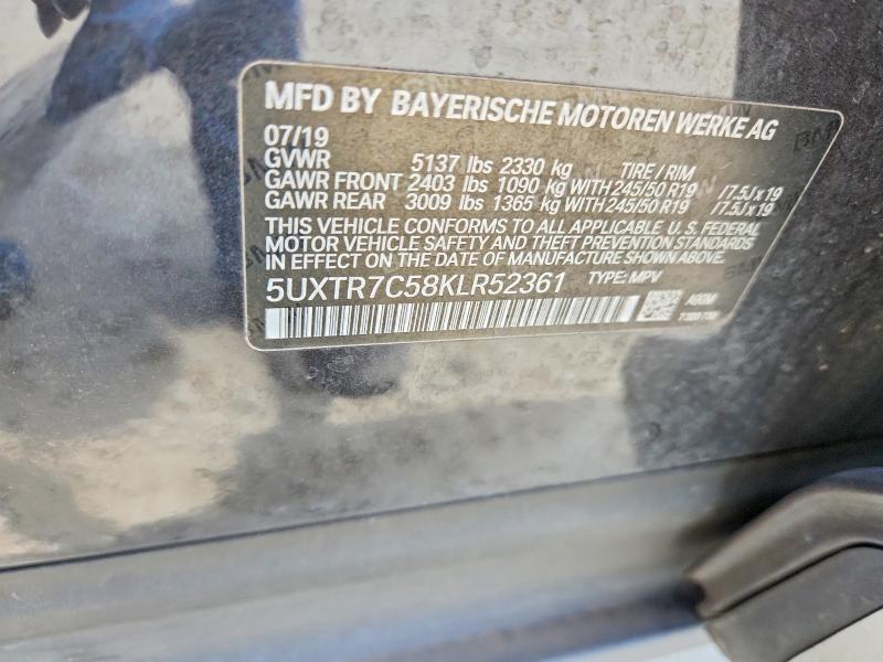 Aukcja sprzedaży 2019 Bmw X3, vin: 5UXTR7C58KLR52361, numer aukcji: 53423386