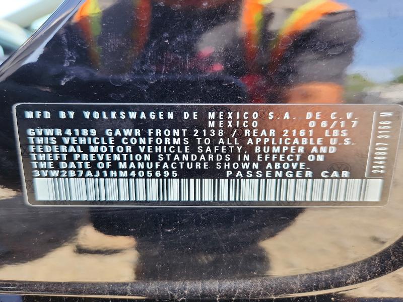 2017 Volkswagen Jetta მანქანა იყიდება აუქციონზე, vin: 3VW2B7AJ1HM405695, აუქციონის ნომერი: 54183536