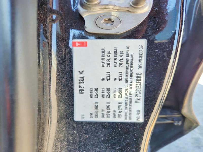 Продажа на аукционе авто 2018 Tesla Model 3, vin: 5YJ3E1EBXJF103413, номер лота: 54100656