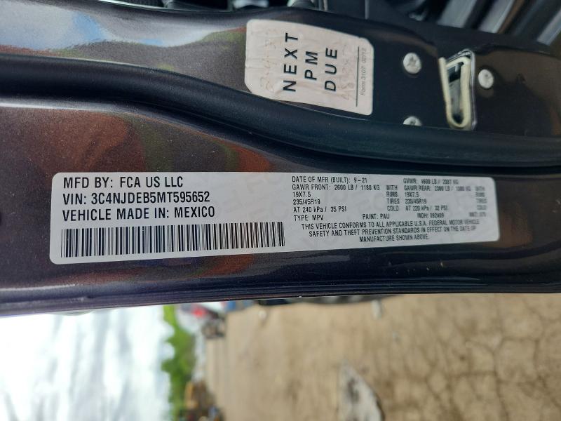 Aukcja sprzedaży 2021 Jeep Compass, vin: 3C4NJDEB5MT595652, numer aukcji: 54392606