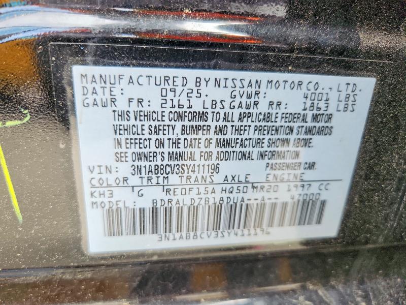 53709156 :رقم المزاد ، 3N1AB8CV3SY411196 vin ، 2025 Nissan Sentra مزاد بيع