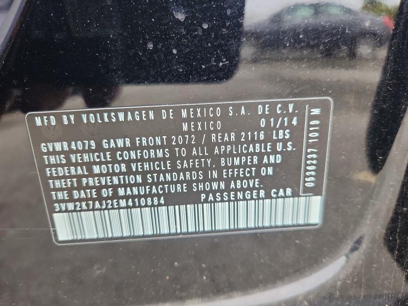 52466216 :رقم المزاد ، 3VW2K7AJ2EM410884 vin ، 2014 Volkswagen Jetta مزاد بيع