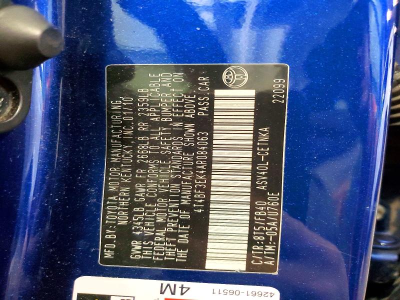 Aukcja sprzedaży 2010 Toyota Camry, vin: 4T4BF3EK4AR084063, numer aukcji: 53959136