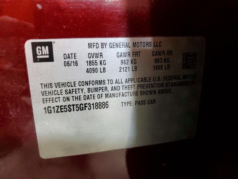 Aukcja sprzedaży 2016 Chevrolet Malibu, vin: 1G1ZE5ST5GF318886, numer aukcji: 55272676