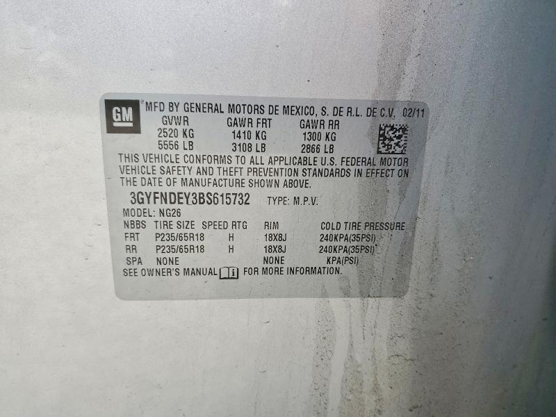 Aukcja sprzedaży 2011 Cadillac Srx, vin: 3GYFNDEY3BS615732, numer aukcji: 54913346