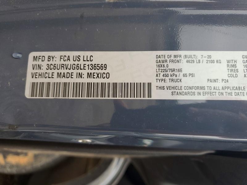 Продажа на аукционе авто 2020 Ram Promaster 3500, vin: 3C6URVJG6LE136569, номер лота: 52743306
