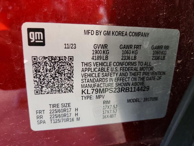 Aukcja sprzedaży 2024 Chevrolet Trailblazer, vin: KL79MPS23RB114429, numer aukcji: 52890946