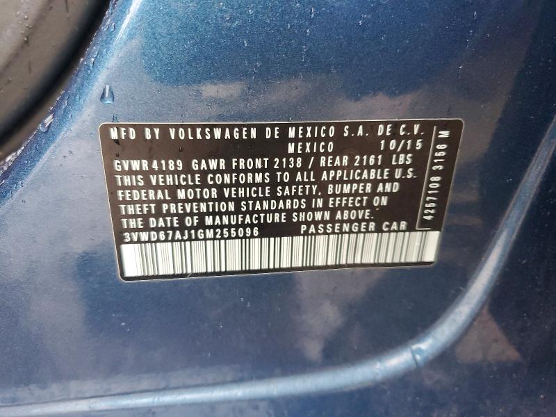 50703276 :رقم المزاد ، 3VWD67AJ1GM255096 vin ، 2016 Volkswagen Jetta مزاد بيع