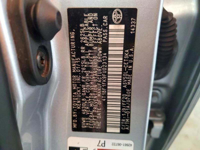 2015 Toyota Camry მანქანა იყიდება აუქციონზე, vin: 4T1BF1FK9FU023134, აუქციონის ნომერი: 52255656