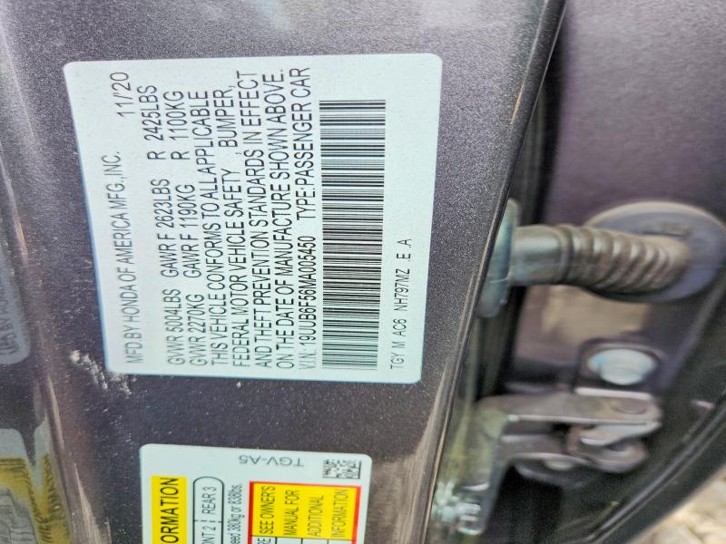 Aukcja sprzedaży 2021 Acura Tlx, vin: 19UUB6F56MA005450, numer aukcji: 54755306