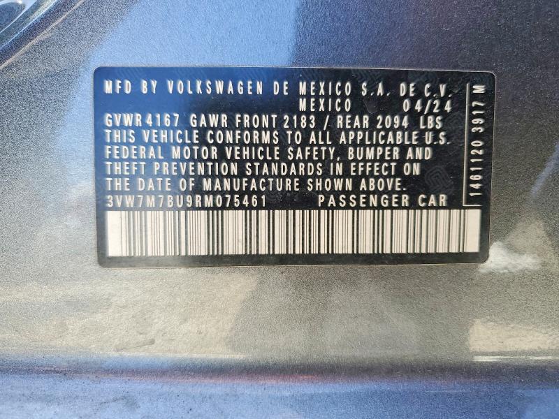 2024 Volkswagen Jetta მანქანა იყიდება აუქციონზე, vin: 3VW7M7BU9RM075461, აუქციონის ნომერი: 54466166